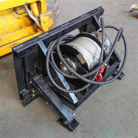 skid steer winch attachment|hydraulic winches for skid loaders.